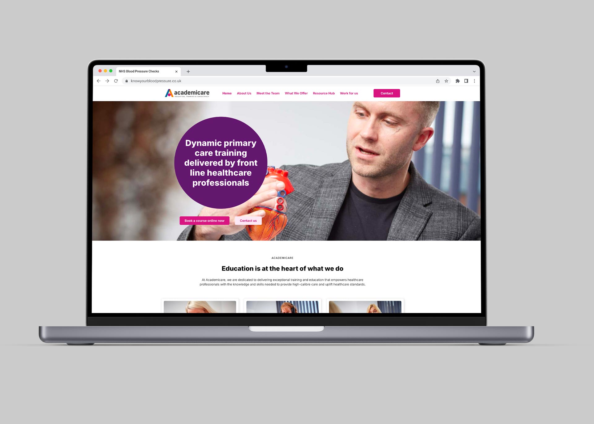 website for academicare haxby group