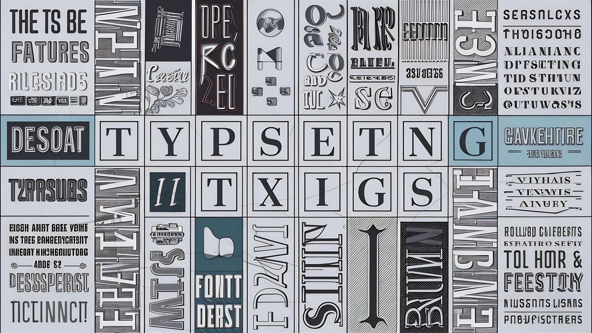 Variety of typography and font styles